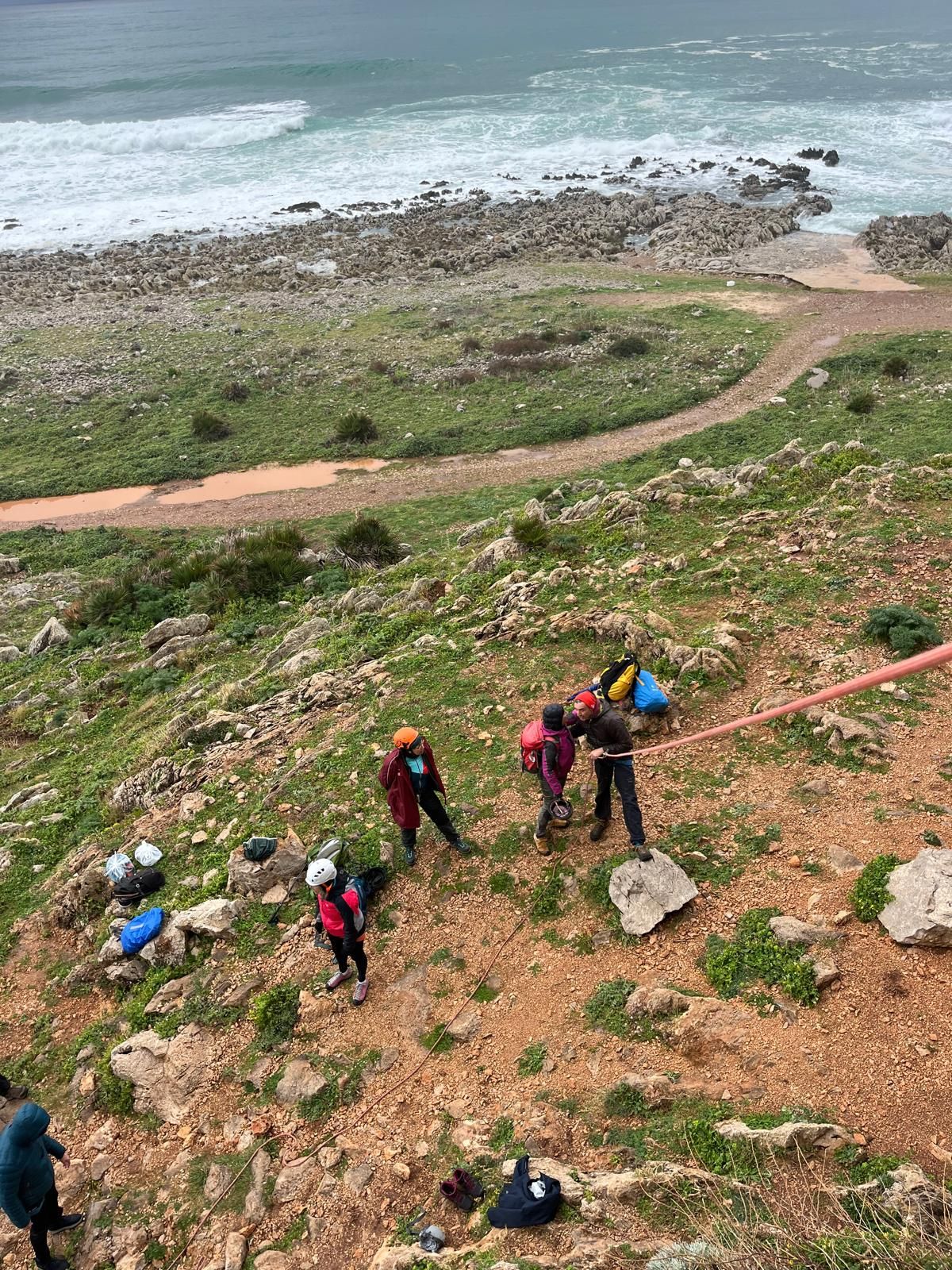 Climbing to Cala Mancina